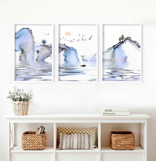 Japanese wall mural | set of 3 framed wall art