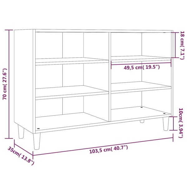 Berkfield Sideboard Grey Sonoma 103.5x35x70 cm Engineered Wood