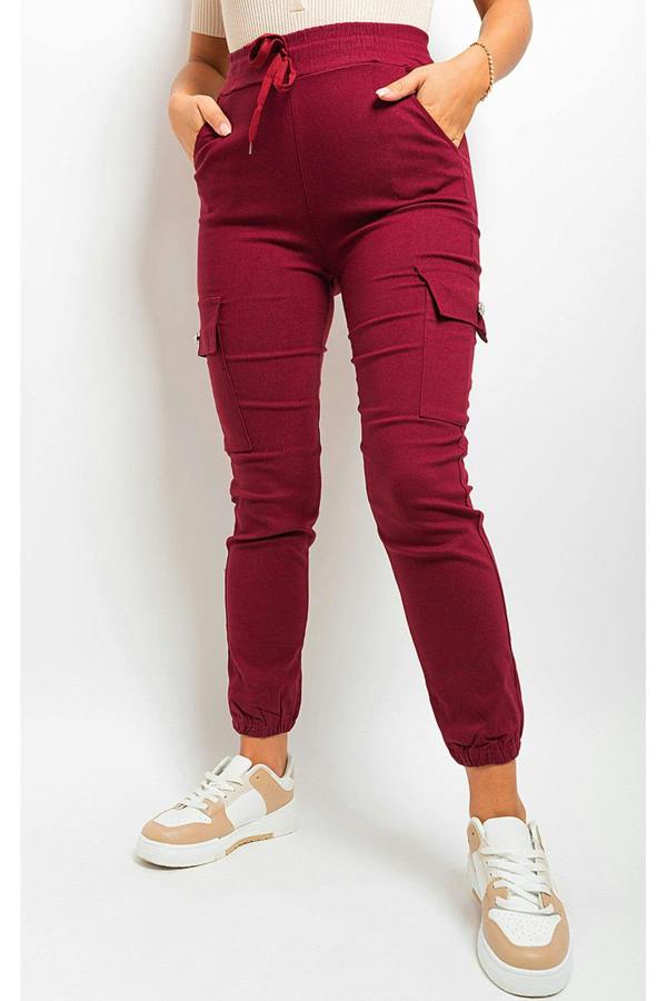 Sylvie Pocket Side Cargo Trouser - Wine