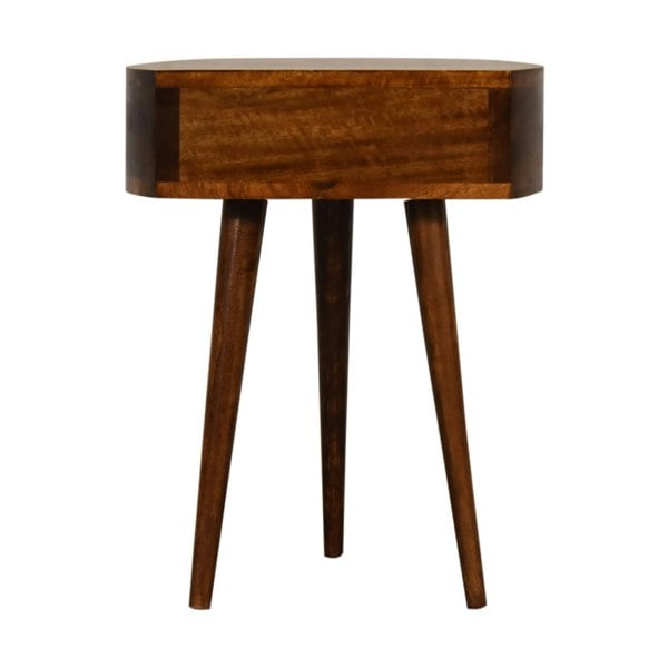 Artisan Furniture Solid Wood Chestnut Semi Circle Bedside