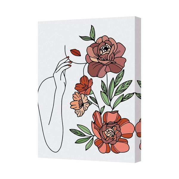 Benjamin Tate Design Contemporary Floral Canvas Art Print In Deep Wooden Frame Handmade In UK