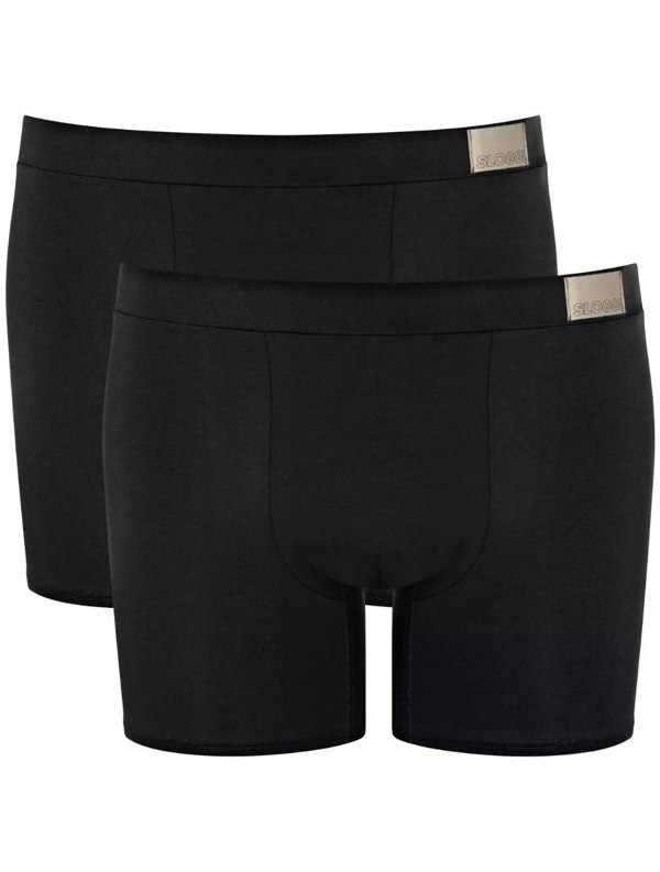 Sloggi Go Natural 2-Pack Short Boxer Trunks, Black