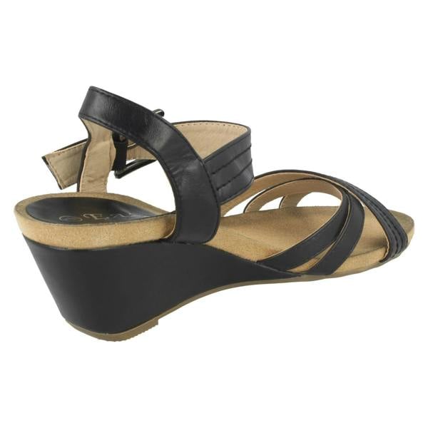 Eaze Ladies Eaze High Wedge Ankle Sandals