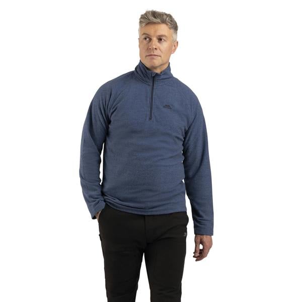 Trespass Mens Keynote Anti Pilling 1/4 Zip Fleece Top - Coastal Blue/Navy - 
