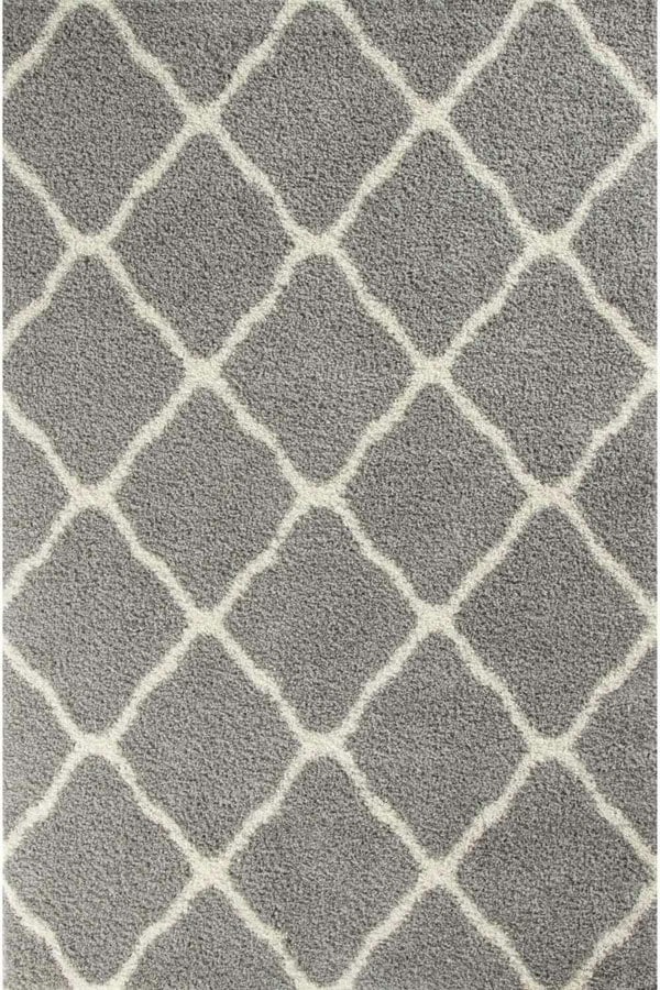 Moroccan Design Thick Shaggy Area Rugs Grey
