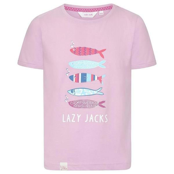 Lazy Jacks Girls Fish Cotton T-Shirt - Pink