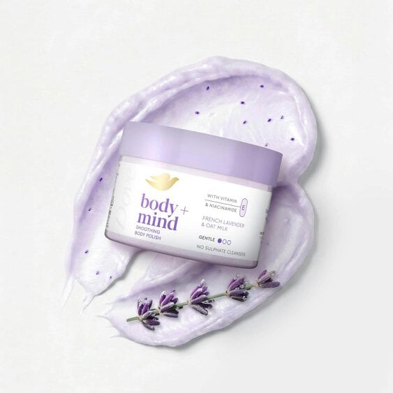 Dove Body+ Mind Body Scrub 6x95ml French Lavender & Oat Milk Exfoliating Scrub