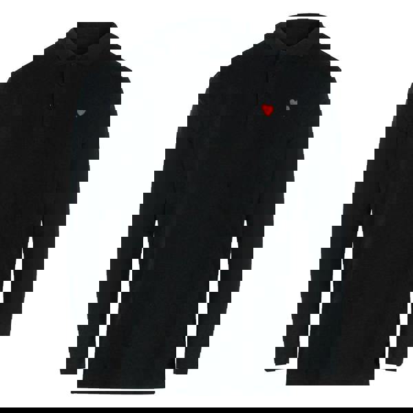 Moschino Love Moschino Small Heart Logo Long Sleeve Black Polo Shirt