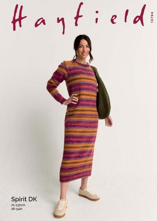 Hayfield Spirit DK Knitting Pattern 10794, Dresses for Women, 28 - 54 Inches - Easy