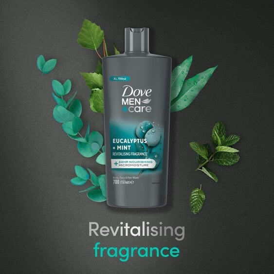 Dove Men+Care Eucalyptus + Mint 3-in-1 Hair, Face and Body Wash 3x700 ml