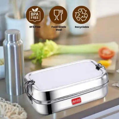 SS Utensils - Stylo SS Lunch Box with Vatti - Small