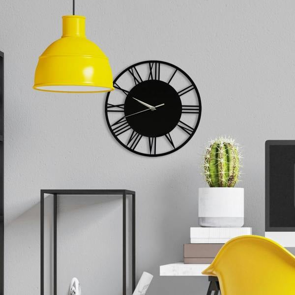 WALPLUS Acrylic Gloss Roman Wall Clock Black | Peel and Stick Home Decor