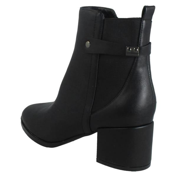 Spot On Ladies Spot On Wide Fit Zip Up Ankle Boots F51253