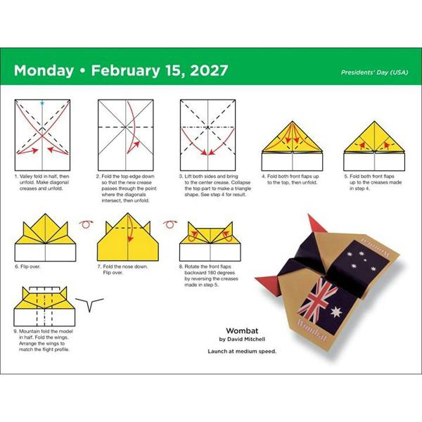 Andrews McMeel Publishing Paper Airplane Desk Calendar 2027, Desk Calendars, Day To View, Art, Gift