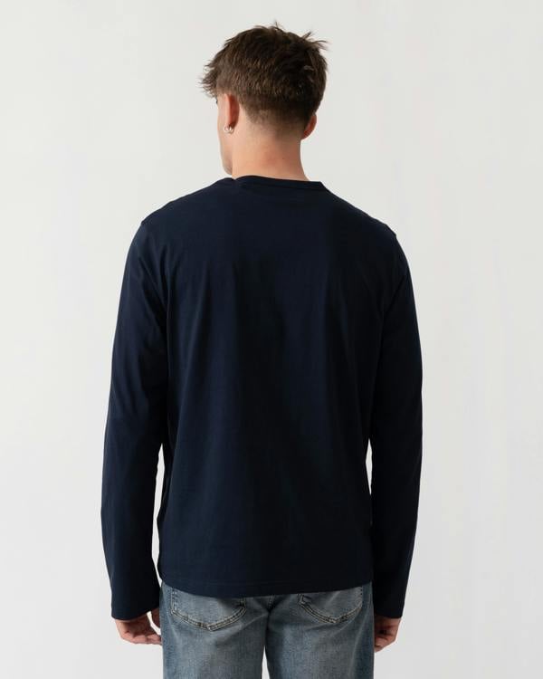 Belstaff Mens Long Sleeved Logo T-Shirt - Dark Ink back