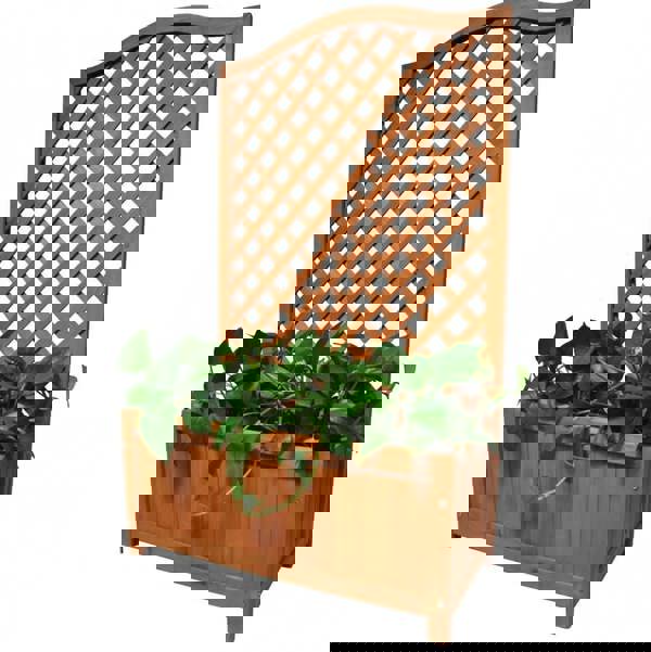 Gr8 Garden Wooden Planter With Lattice For Vines Garden Climbing Flower Plant Pot Trellis