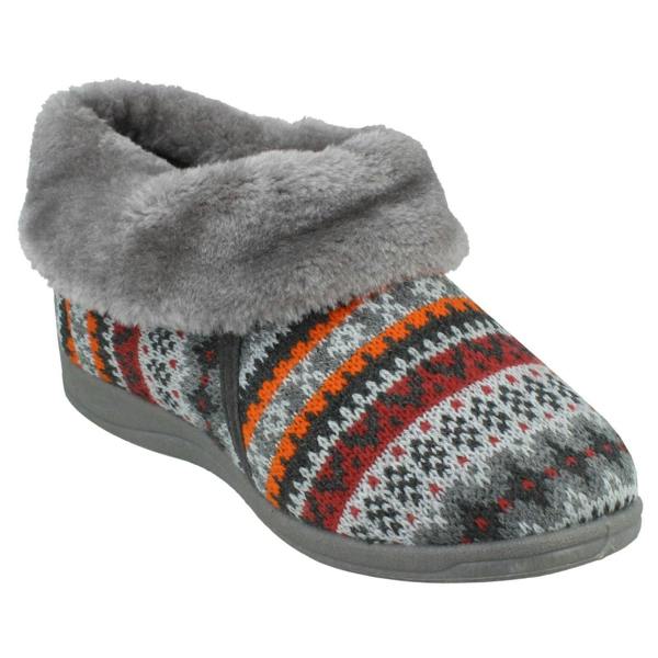 Rose Bank Ladies Rose Bank Memory Foam Aztec Print Bootee Slippers Emily
