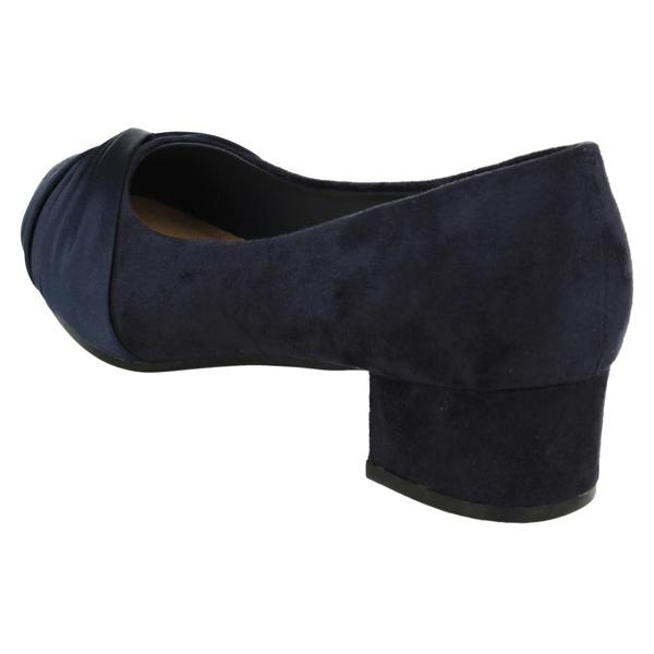 Spot On Ladies Spot On Block Heel Wide Fit Formal Satin Bow Court Shoes  F90150