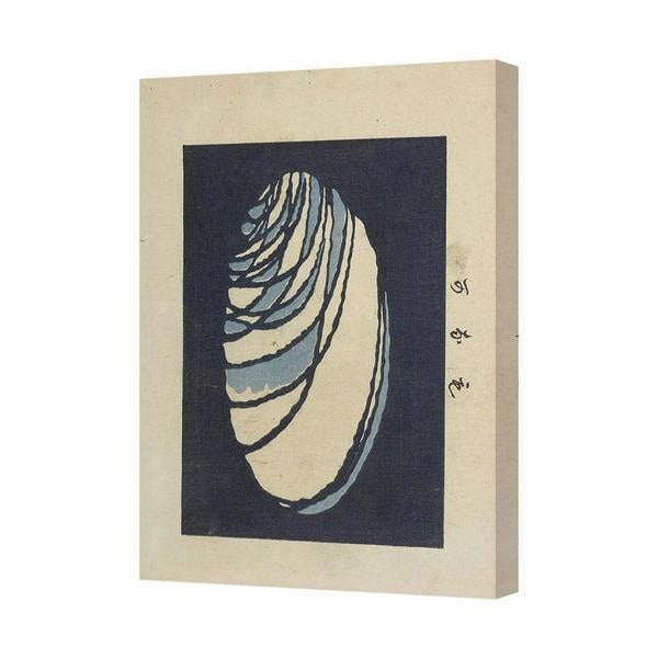 Benjamin Tate Design Canvas Art Print Abstract Shell Design In Blue Beige 7097