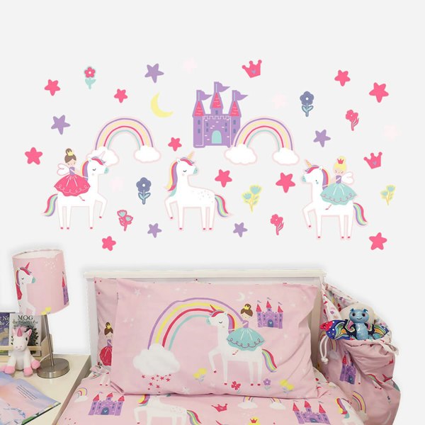 Happy Linen Company Castle Unicorn Wall Stickers