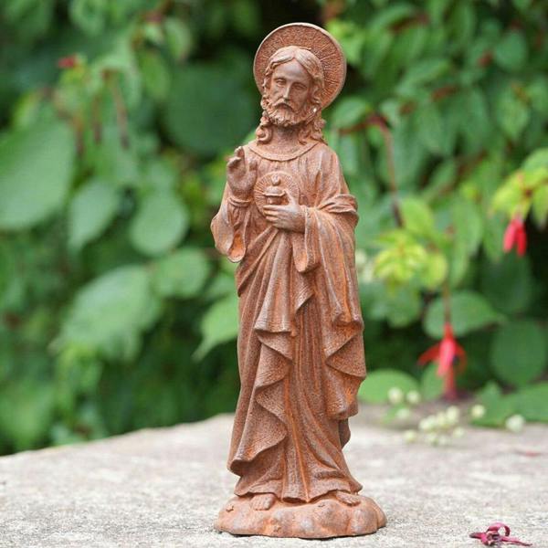 SPA Cast Iron Jesus Garden Ornament Home Decor Statue
