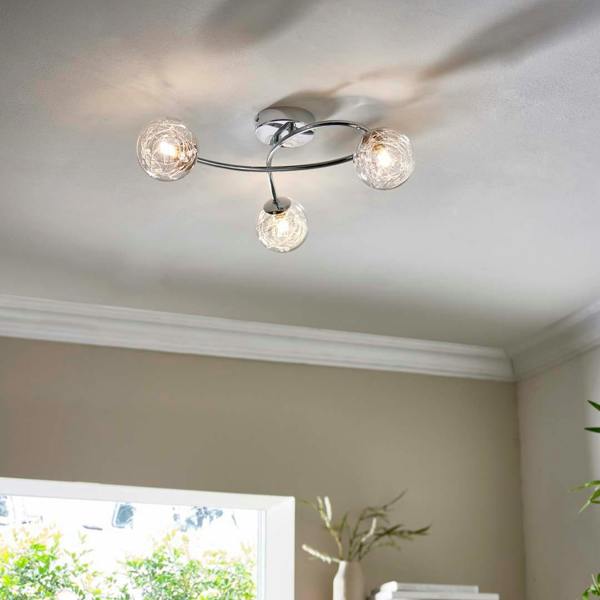 Pagazzi Lighting Jaymie 3 Light Chrome Semi-Flush Ceiling Light