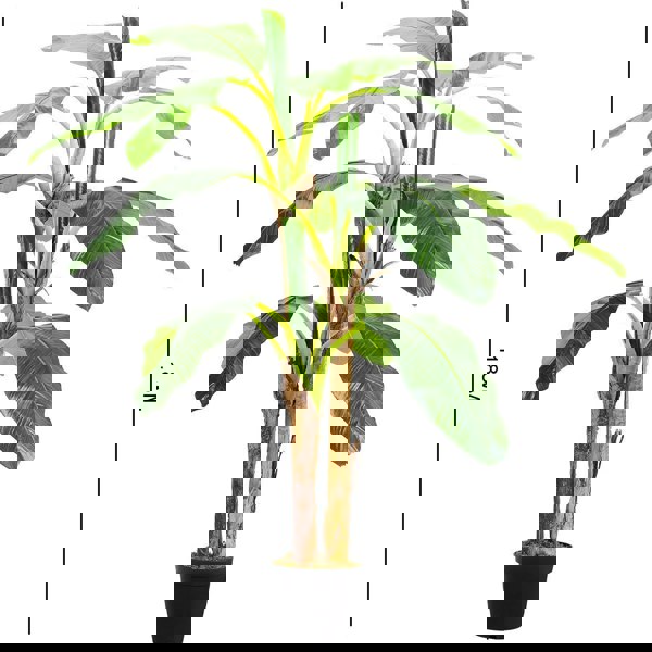 Lifelike Banana Artificial Tree 3 Trunk in Black Planter Artificial Flora Living and Home