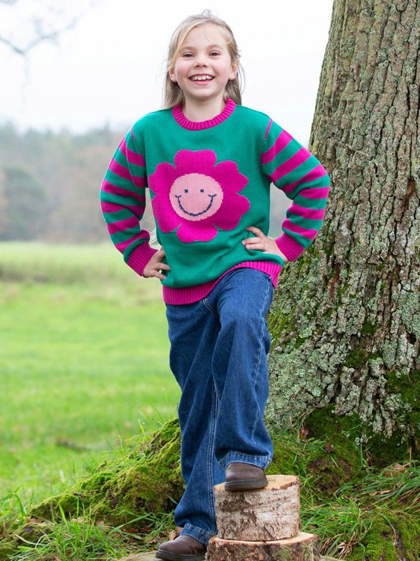 Kite Girls Organic Happy Flower Jumper