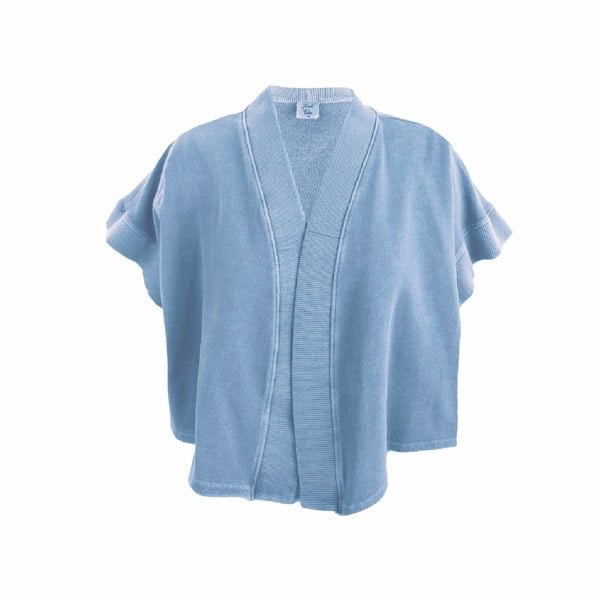 Here is an image of the Twilight Signature Shrug in Baby Blue on a white background 