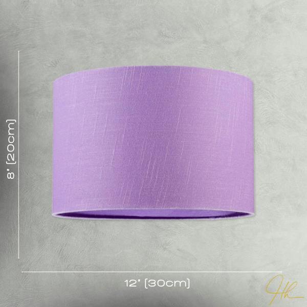 Modern Designer Lavender Oil Textured Linen Fabric Circular Lamp Shade Image 7