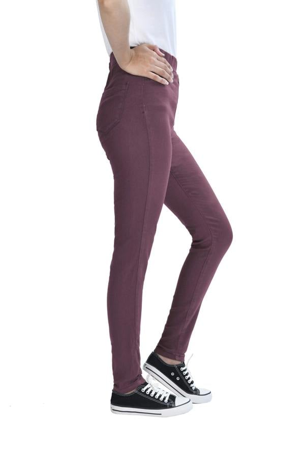Smart Living Women's Stylish Skinny Fit Denim Jeggings with Pockets - Trendy & Comfy - BERRY