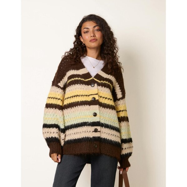 Blue Vanilla Stripe Pattern Cardigan