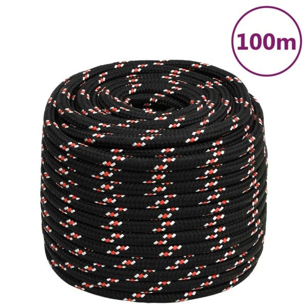 Berkfield Boat Rope Black 18 mm 100 m Polypropylene