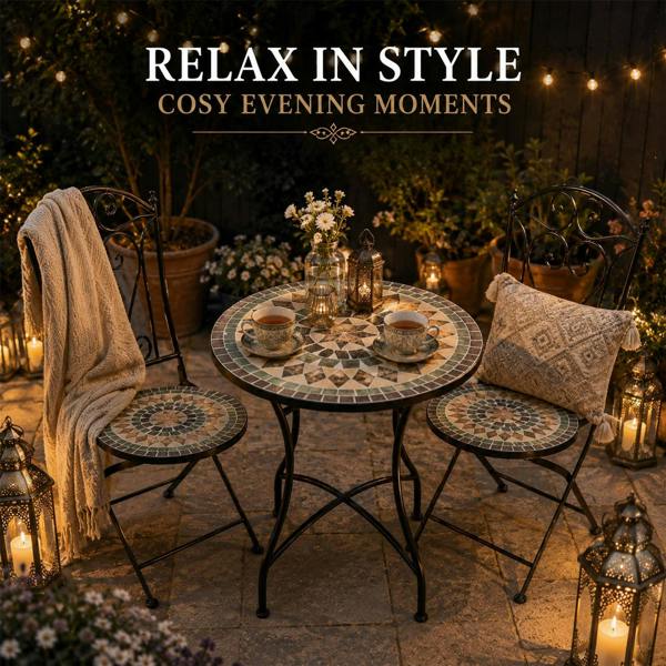 60cm Marrakech Mosaic Bistro Set image 8