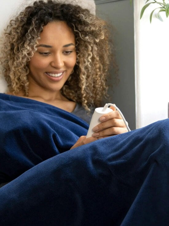 Dreamland Snuggle Up Warming Throw-Navy 120X160cm