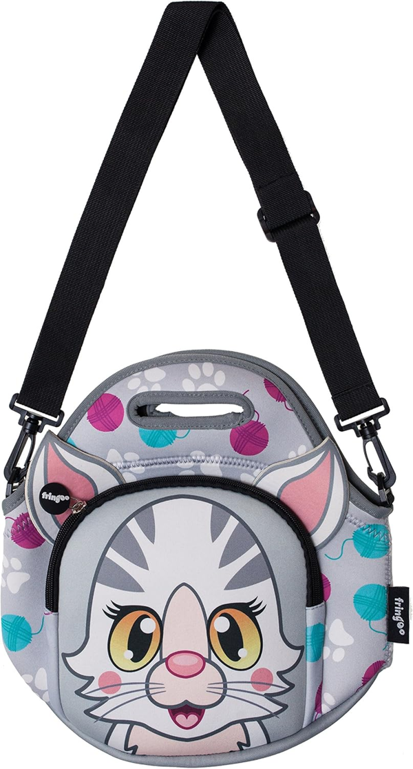 Fringoo Kids Thermal Insulated Cooler Lunch Bag with Zipped Pocket & Shoulder Strap for School or Nursery