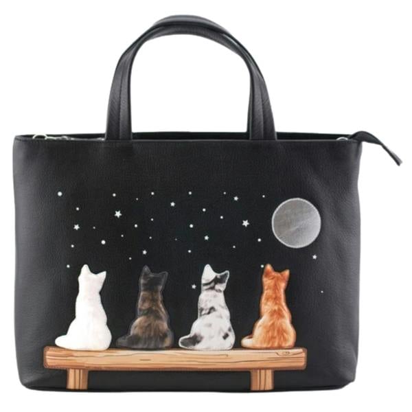 Mala Leather Midnight Cats Genuine Leather Multi-Way Grab Bag