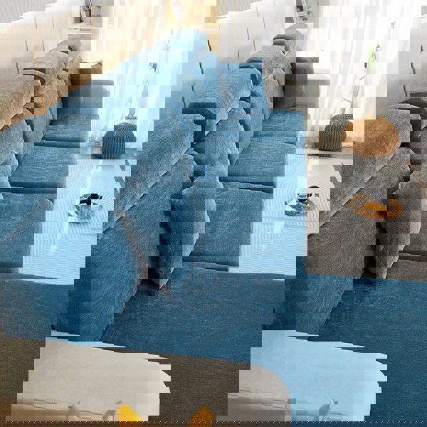 Anyhouz Anyseat Sofa Cover Dark Blue L-Shape Polyester Chenille Thick Stretchable Cushion For Living Room Head Cushion Large