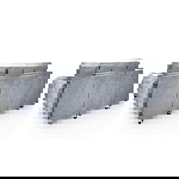 Furnishings For Less Zura Plush Velvet Large U Shaped 4 - 5 Seater Sofa  | Cream, Grey or Mocha