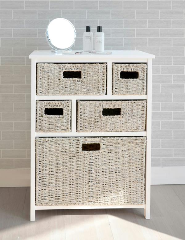 Statement Furniture Tetbury 5 Drawer Storage Unit with Baskets Assembled
