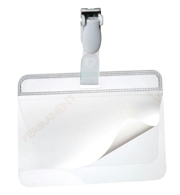 Durable Self-Laminating Clip Name Badge ID Card Holders | 25 Pack | 60 x 90mm