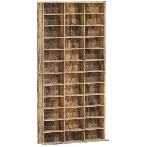 Bobobiy CD Storage Unit with Adjustable Shelves, 102 x 195 cm, Rustic Brown