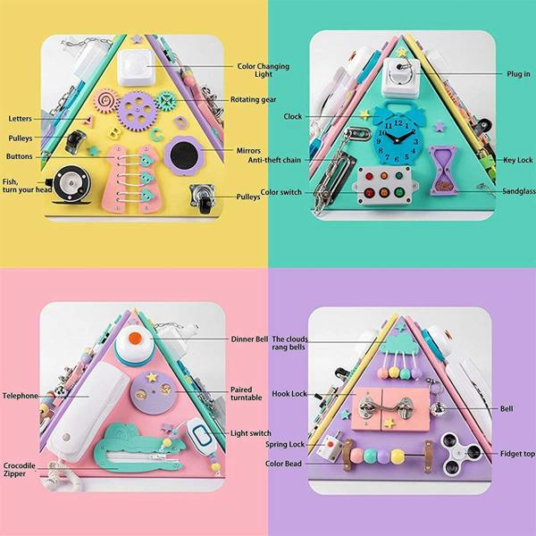 Dyzi Montessori Pyramid Sensory Board: Toddlers' Motor Skills Toy