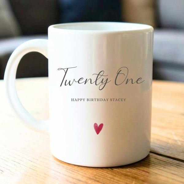 Personalised Twenty One Birthday Mug, Candle & Socks Gift Hamper | 21st