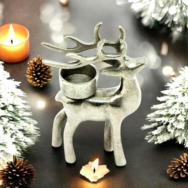 12.5CM REINDEER CANDLE HOLDER