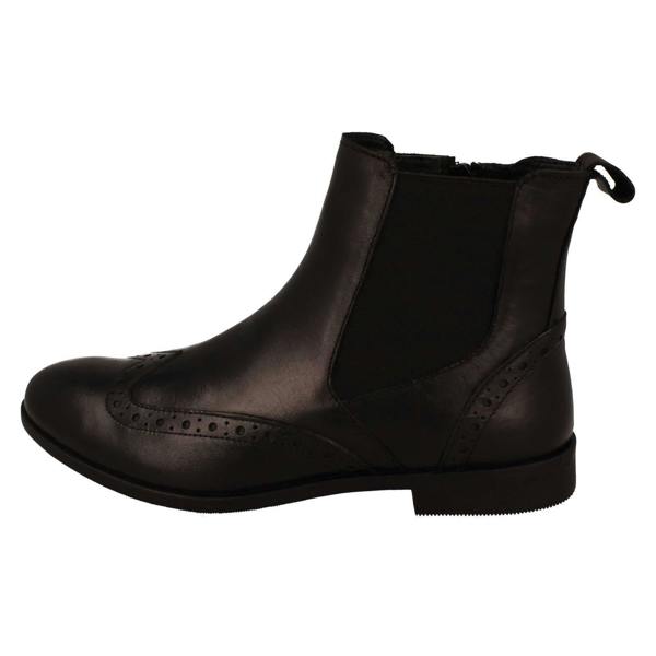 Leather Collection Ladies Leather Collection Brogue Detailed Chelsea Boots F4455