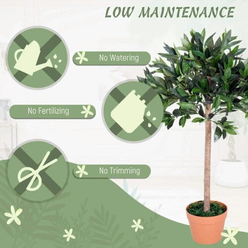 Bobobiy 3ft Artificial Olive Tree Indoor Plant Greenery for Home Office Potted in An Orange Pot