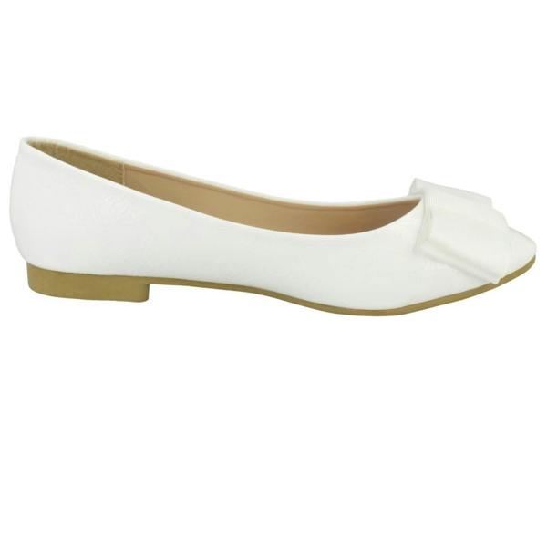 Spot On Ladies Spot On Crinkle Patent Ballerinas