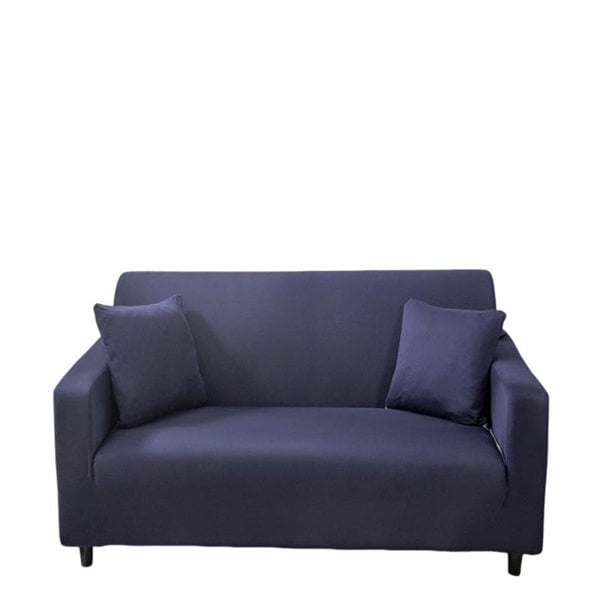 Anyhouz Anyseat 3 Seater Sofa Cover Plain Navy Blue Style and Protection For Living Room Sofa Chair Elastic Stretchable Slipcover