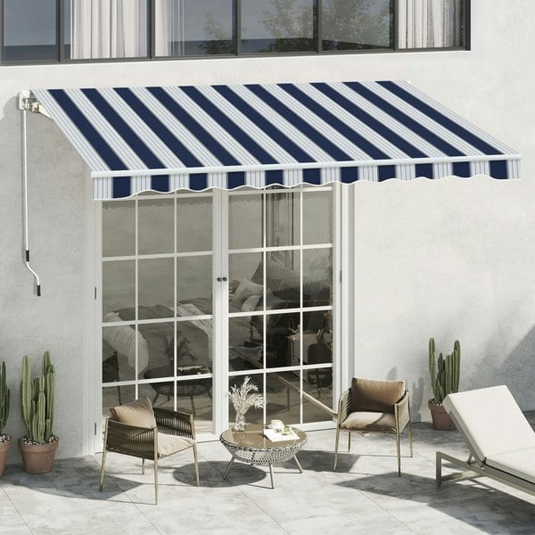Outdoor Retractable Patio Manual Shelter Awning Canopy for Window and Door Patio Awnings Living and Home